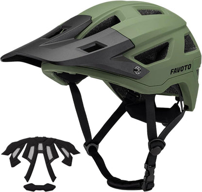Favoto Mountainbike Fahrradhelm mit Schirm Leicht Inmould Technologie