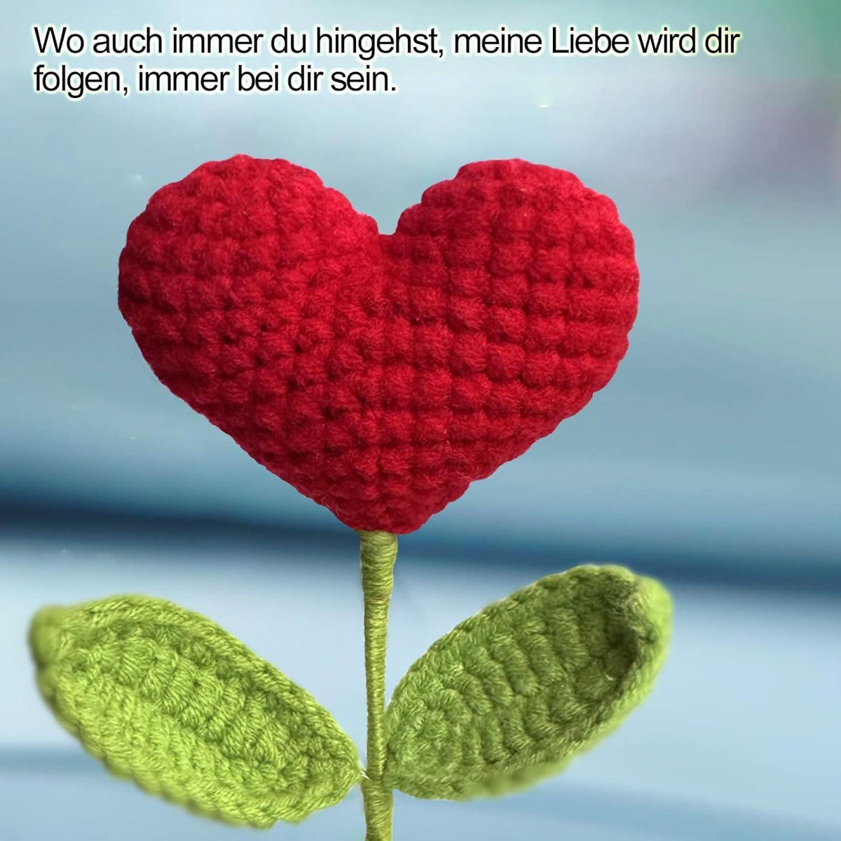 Gestricktes Herz Auto Deko – Wackel-Dekoration für Auto, Zuhause & Büro