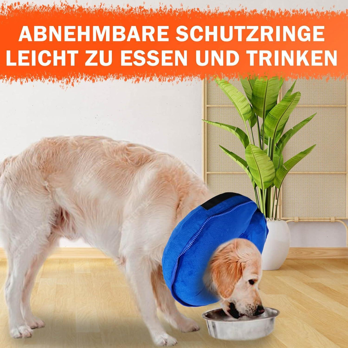 Aufblasbare Halskrause Leckschutz Hund Katze OP M