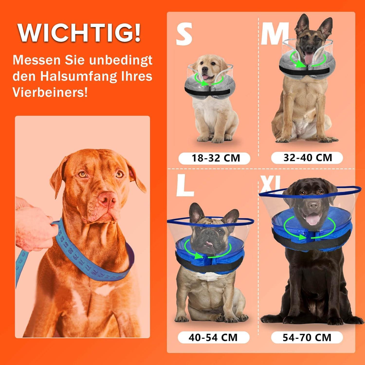 Aufblasbare Halskrause Hund Katze Leckschutz Hundebody OP