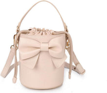 Kleine Umhängetasche mit Bogen für Mädchen Beige