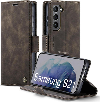 Samsung Galaxy S21 Hülle Klappbar PU Leder RFID Schutz Handyhülle 5G