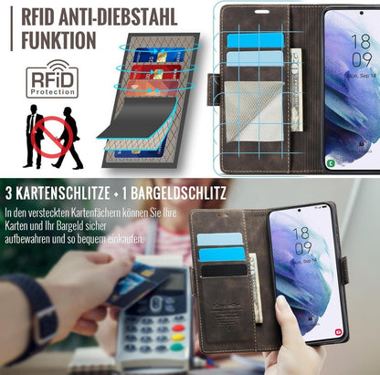 Samsung Galaxy S21 Flip Case Handyhülle mit RFID Schutz und Standfunktion