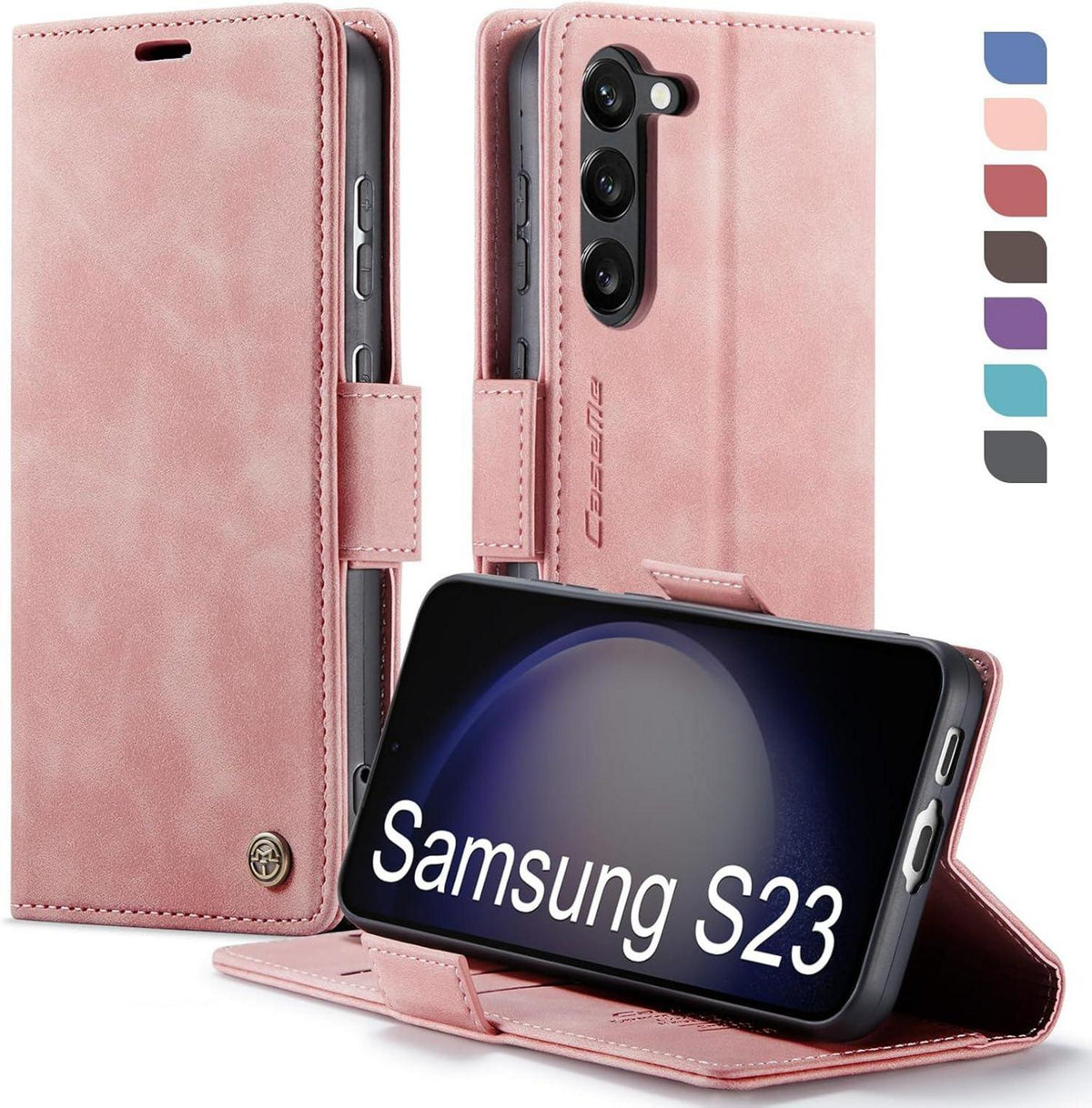 Samsung Galaxy S23 5G Klapphülle RFID Schutz Standfunktion Rosa