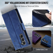 Samsung Galaxy S21 Hülle Klappbar RFID Schutz Blau PU