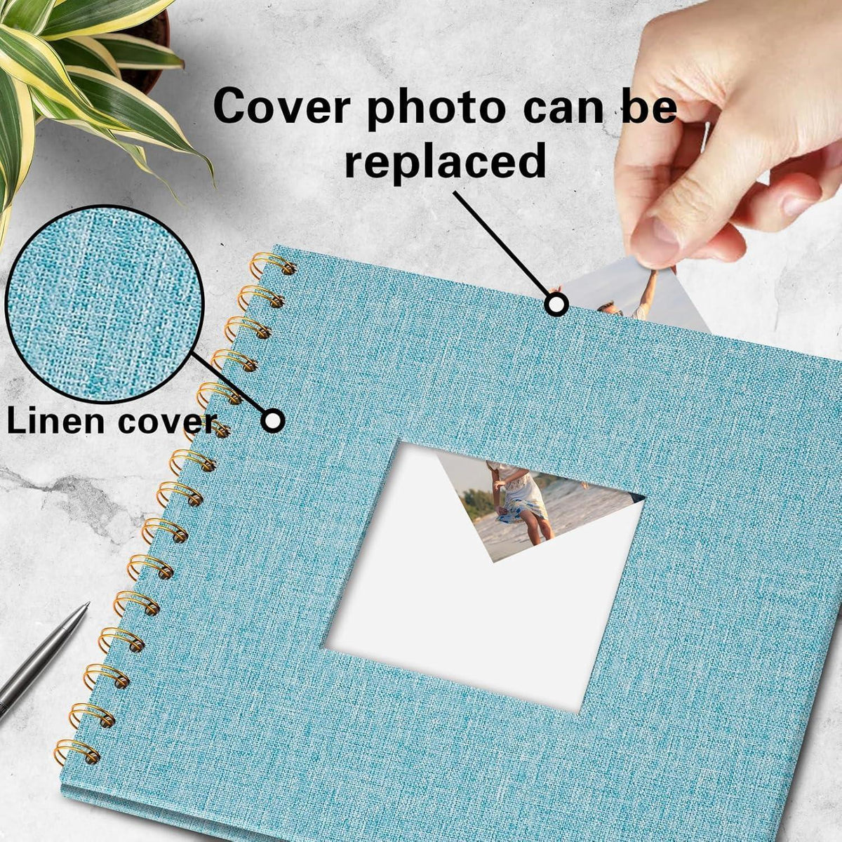 DIY Fotoalbum Hellblau 20,5x20,5 cm mit 40 Seiten