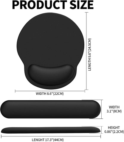 Ergonomisches Mauspad mit Handgelenkauflage und Gelkissen, Memory Foam für die Computertastatur