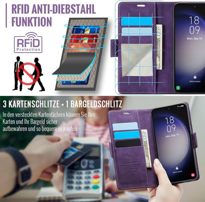 Samsung Galaxy S23 5G Handyhülle Klappbar Lila RFID Schutz