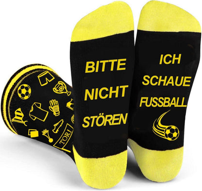 Lustige Fußball Fanartikel Socken Geschenk Schwarz Gelb