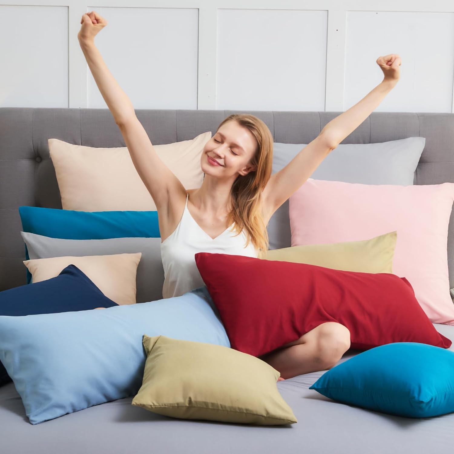 2er Set Vielit Kissenbezug 50x50 Grau Mikrofaser Öko-Zertifikat