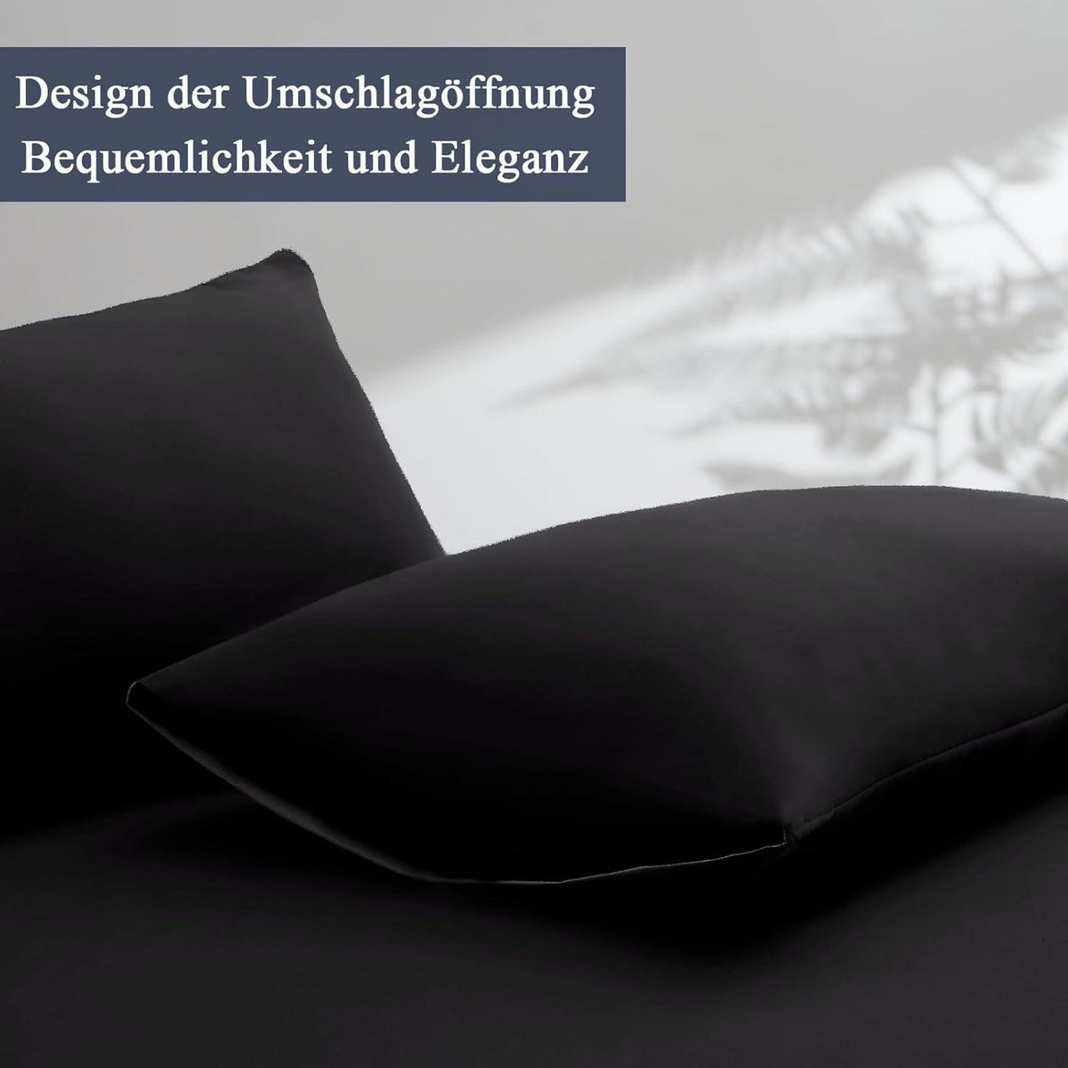 Kissenbezug 40x80 Schwarz 2er Set Mikrofaser Öko-Zertifikat Hypoallergen