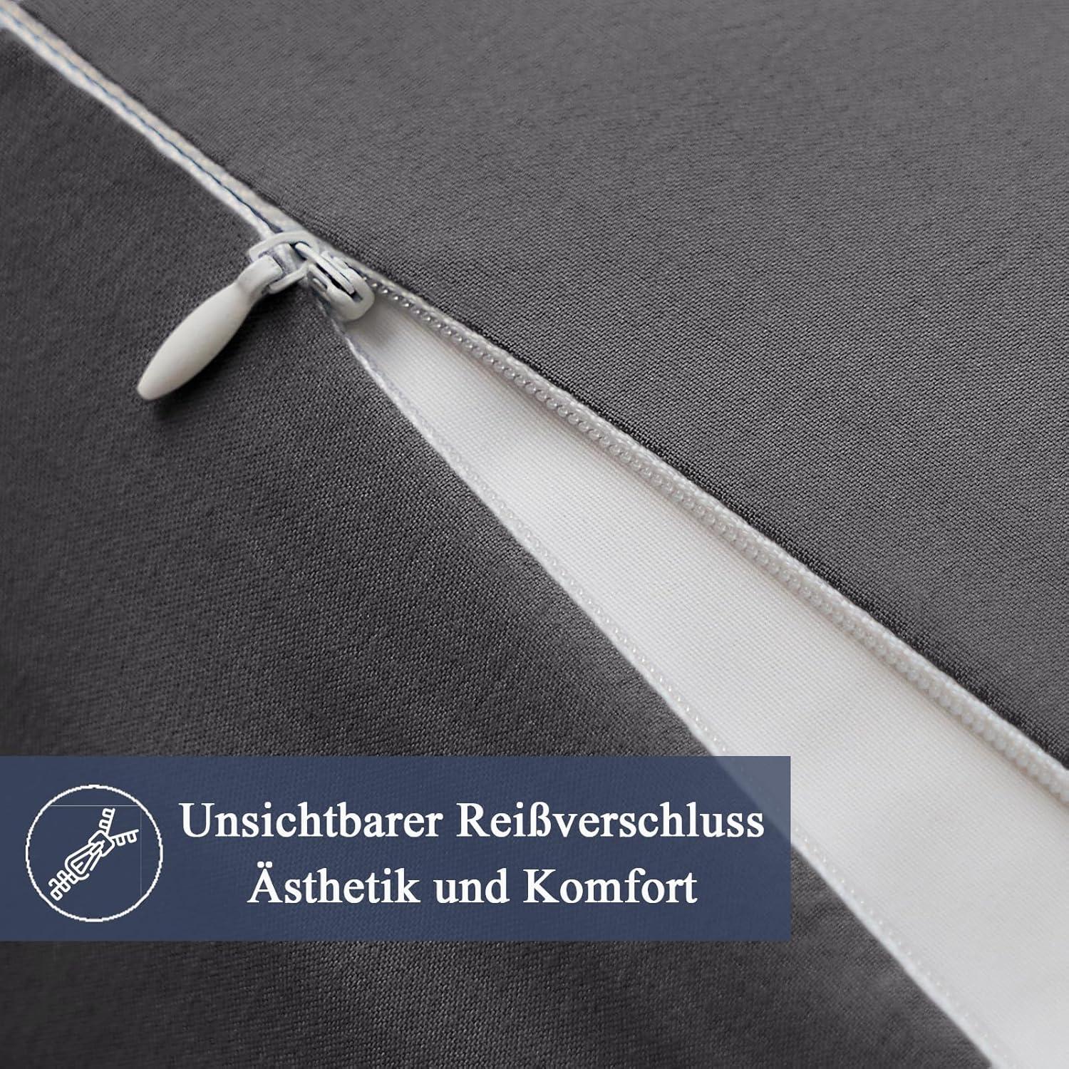 Sofa Kissenbezug Set 40x40 Anthrazit Mikrofaser Öko-Zertifiziert