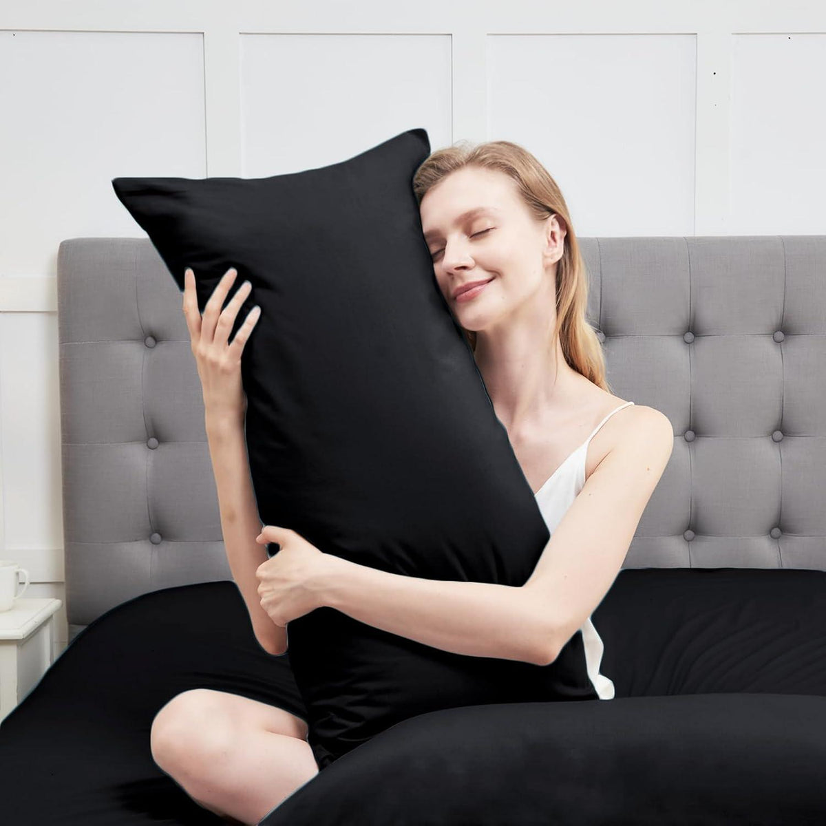 Vielit Seitenschläferkissenbezug 40x145 2er Set Schwarz