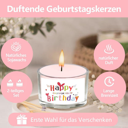 2er Set Sojawachs Duftkerzen Geburtstagsgeschenk Frauen Mütter Oma Mama