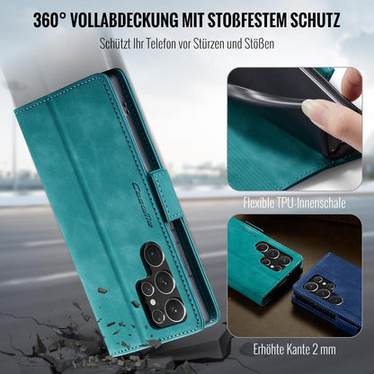 Handyhülle Samsung Galaxy S24 Ultra 5G Premium PU Leder Klapphülle RFID Schutz