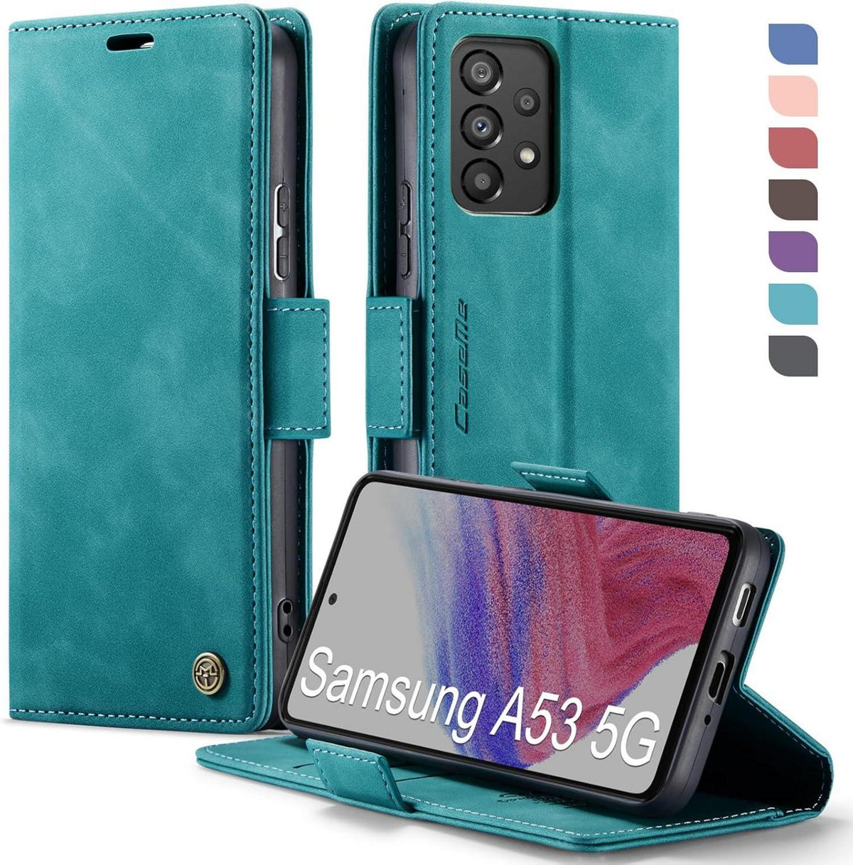 Samsung Galaxy A53 5G Klapphülle PU Leder RFID Schutz Grün