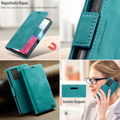 Handyhülle Samsung Galaxy A53 5G Premium PU Leder RFID Schutzhülle Klapphülle Standfunktion Grün