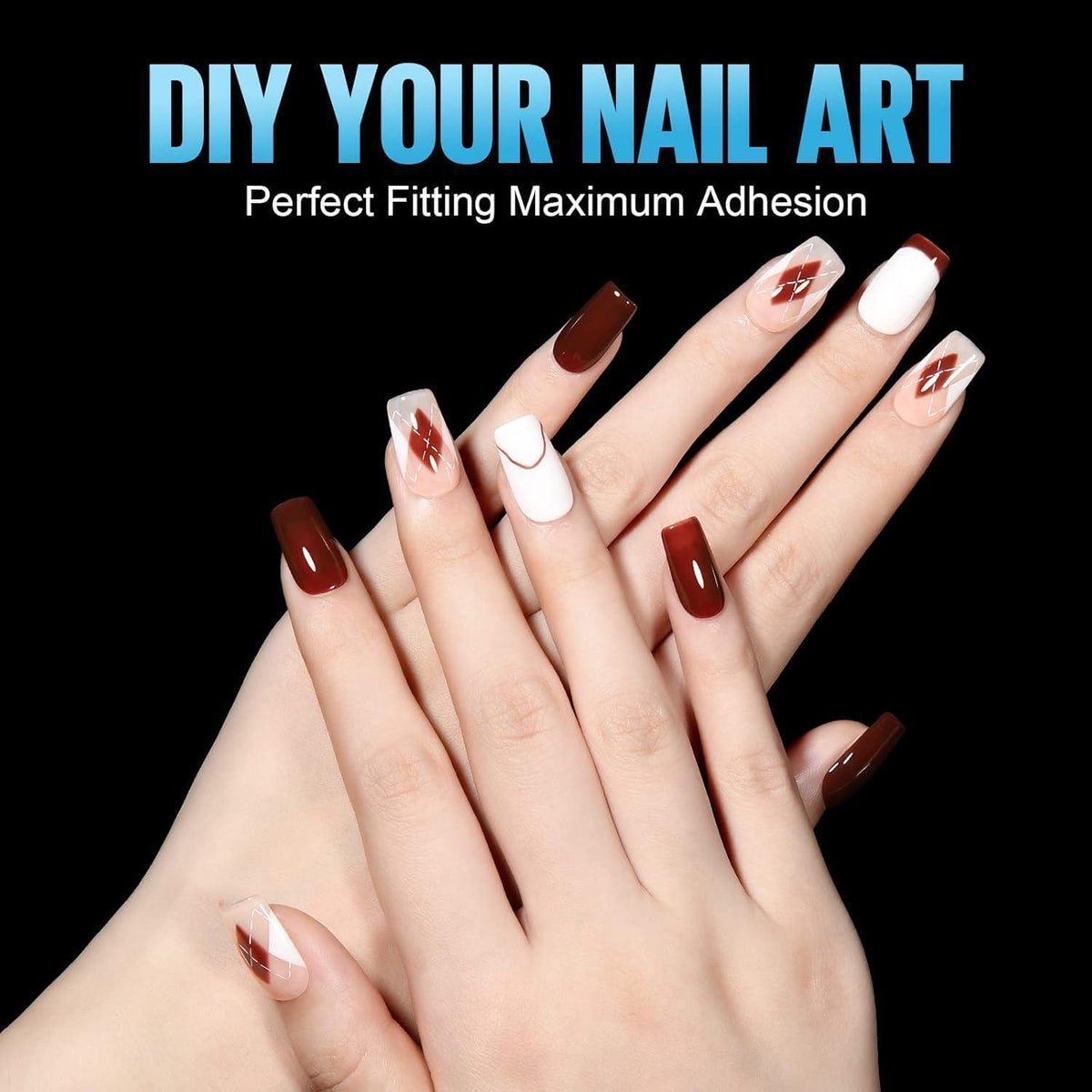 192 Gel Nagelspitzen – Kurze, Quadratische Full Cover Tips