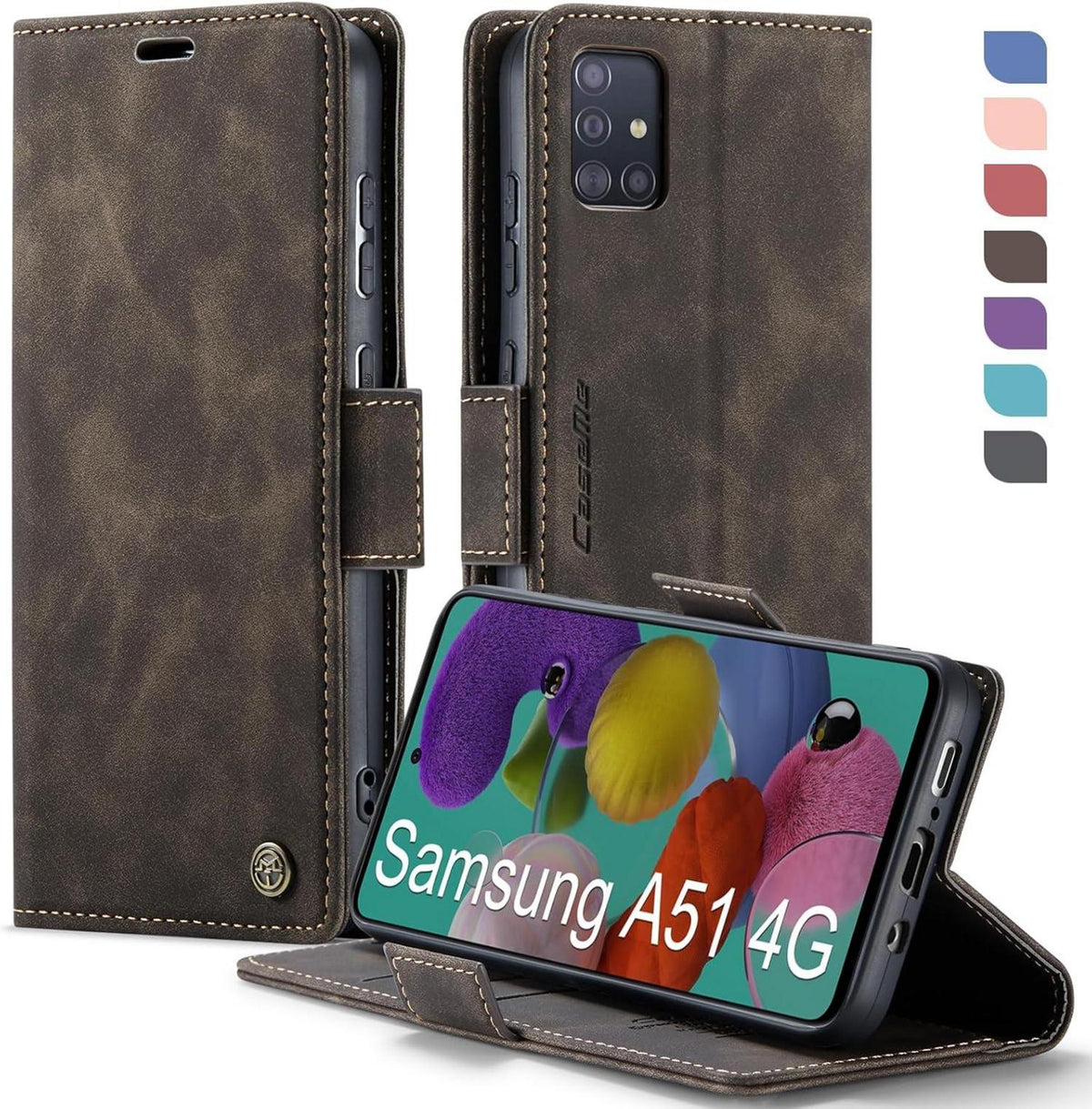 Samsung Galaxy A51 4G Klapphülle RFID Schutz Kaffee