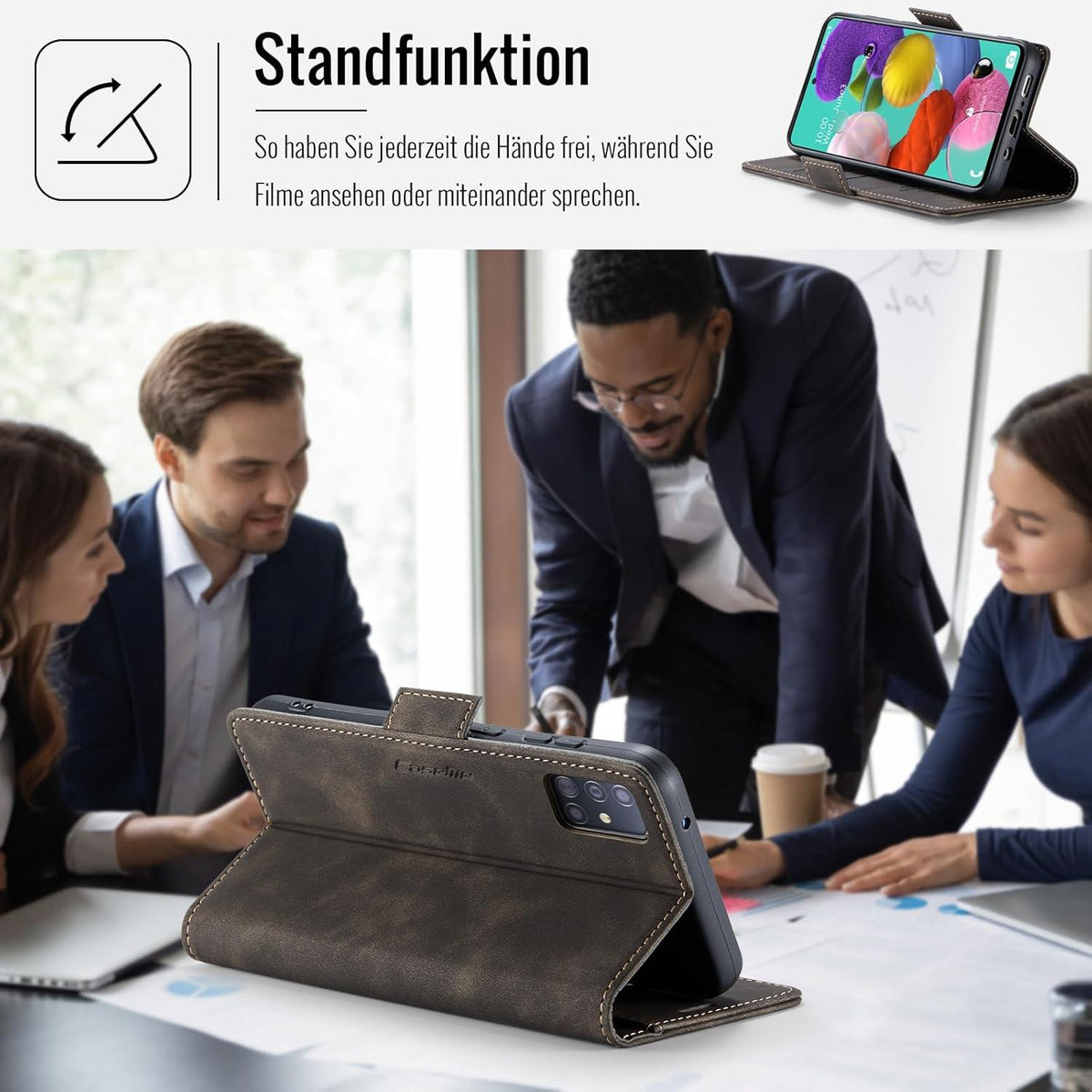 Samsung Galaxy A51 4G Klapphülle RFID Schutz Kaffee
