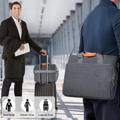 Erweiterbare Laptoptasche bis 17,3 Zoll, wasserdicht, dunkelgrau
