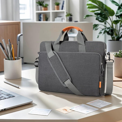 Erweiterbare Laptoptasche bis 17,3 Zoll, wasserdicht, dunkelgrau