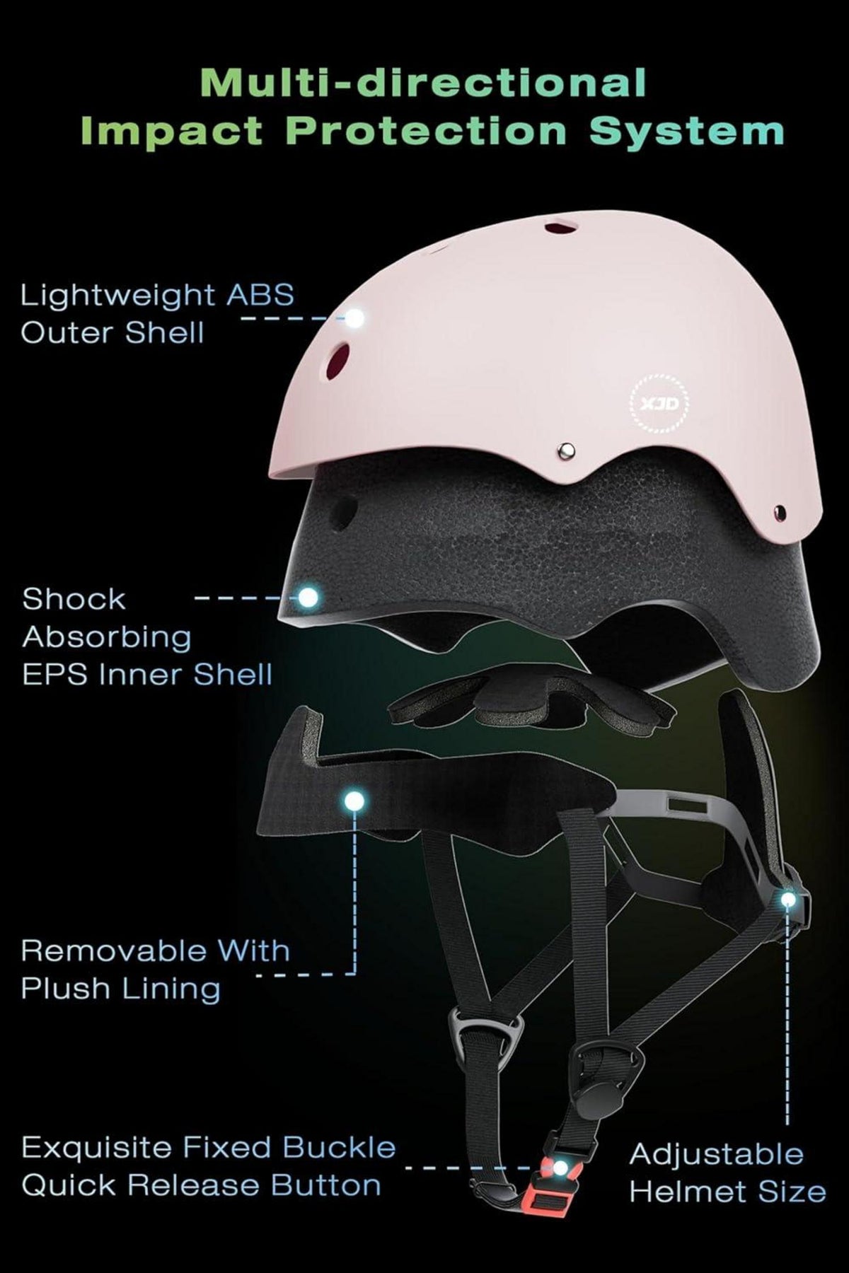 Fahrradhelm Kinder Jugend CE Multisport 3-13 Jahre S 48-54cm Pink Lila