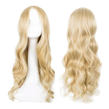 Blonde Lange Gewellte Perücke Hitzebeständig Cosplay Fasching