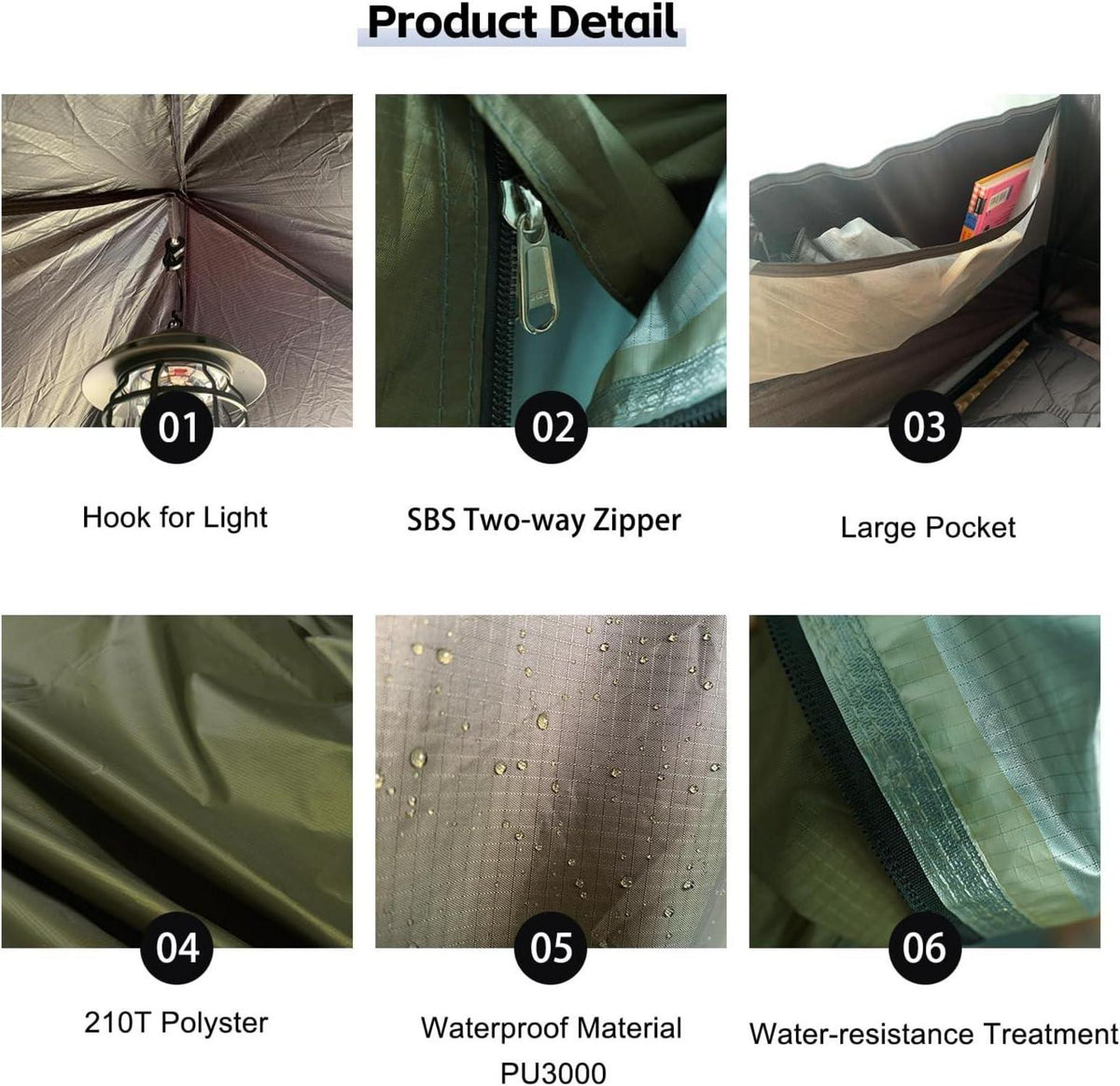 Ultraleichtes Zelt 2 Personen Wasserdicht mit Vorzelt 3 Man Camping Outdoor