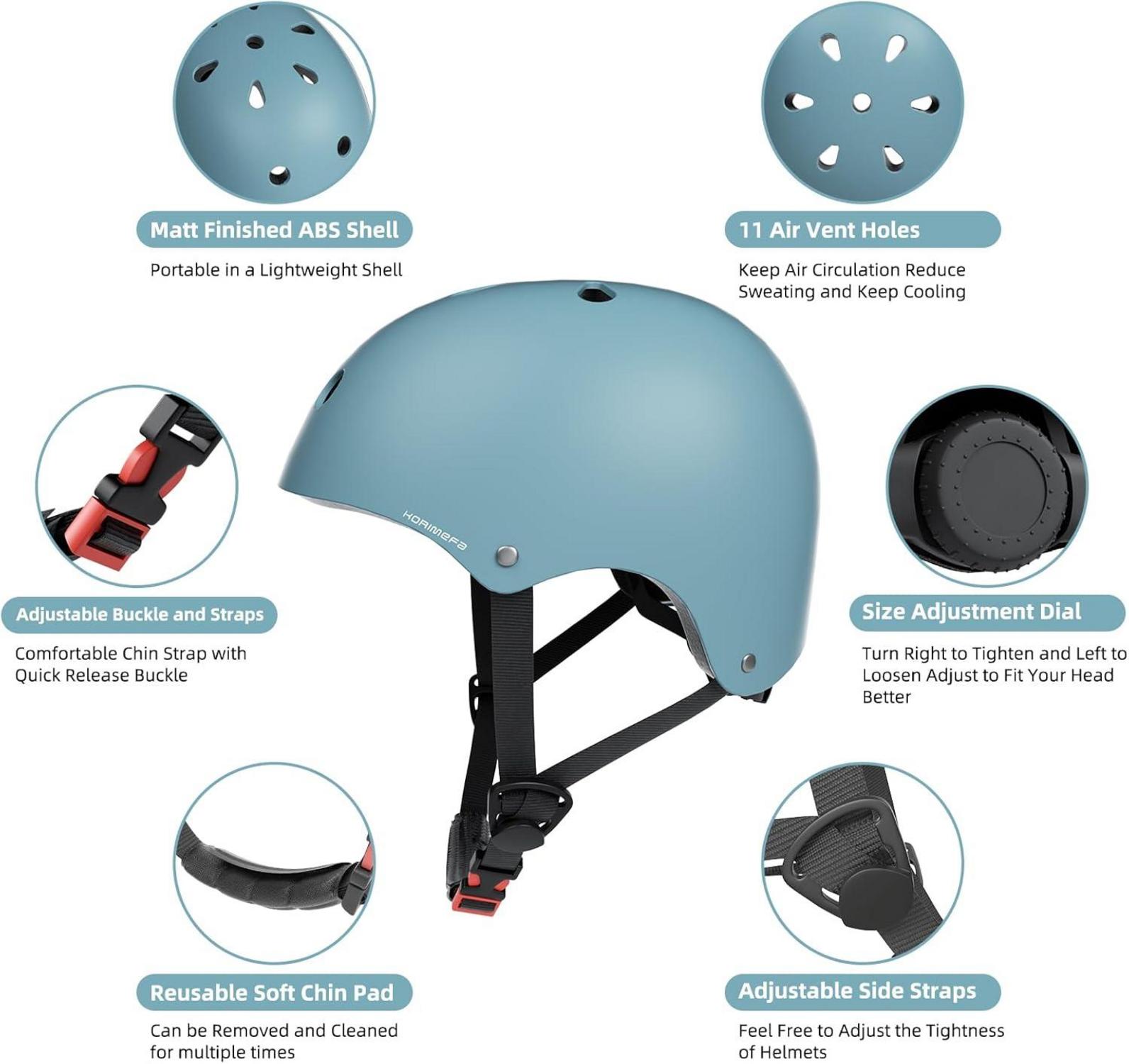 Kinder Fahrradhelm Skaterhelm verstellbar CE-Zertifizierung Blau