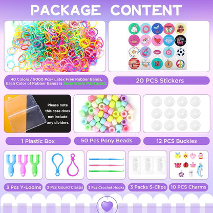 Kinder Loom Bänder Set mit 40 Farben Gummis & Aufbewahrungsbox