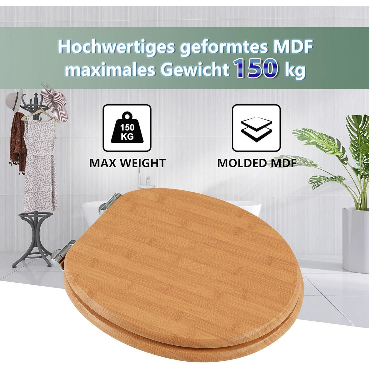 WC Sitz mit Absenkautomatik aus Holz – Motiv Auswahl