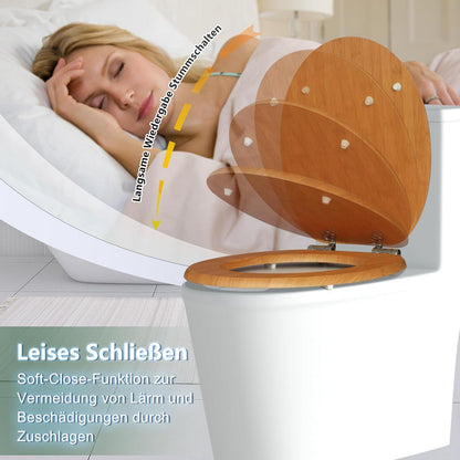 WC Sitz mit Absenkautomatik aus Holz – Motiv Auswahl