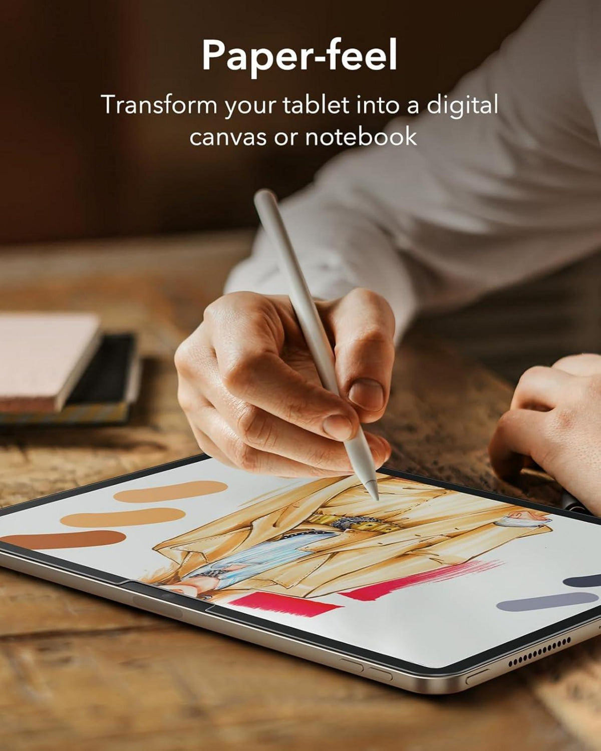 ESR Paper Feel Schutzfolie iPad Pro 11 Zoll 2024 Schreiben Zeichnen Papier 2 Stk
