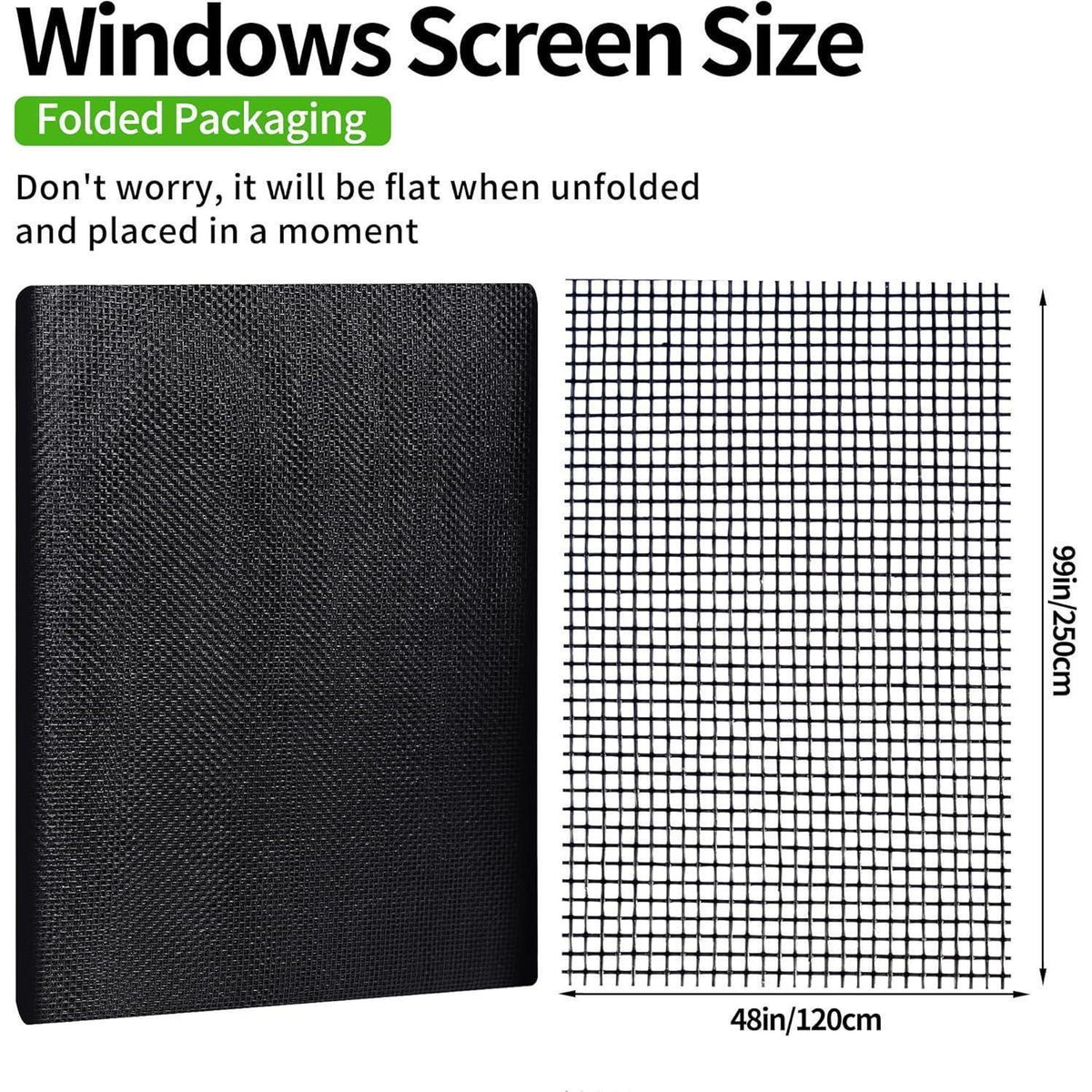 Fliegennetz Meterware 120x250cm – Fiberglas Insektenschutz Gewebe Schwarz
