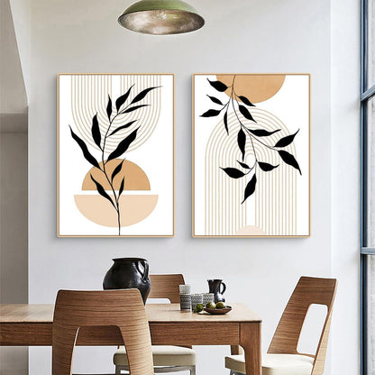 3er Poster Set Boho Blätter Wandbilder Abstrakt Kunstdruck 30x40cm