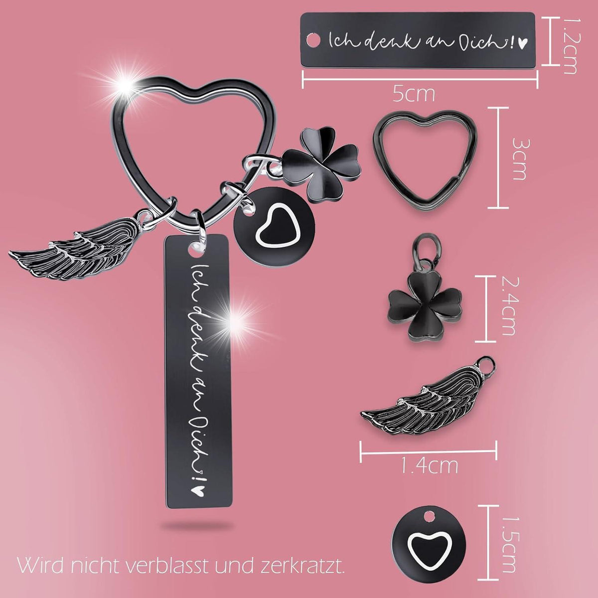 Herz Schlüsselanhänger personalisiert | Geschenk für Frauen & Mama