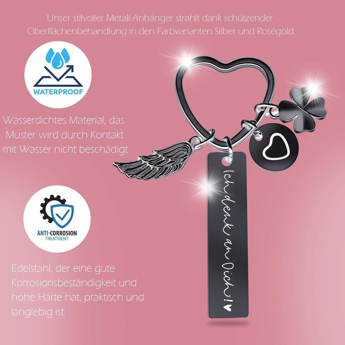 Herz Schlüsselanhänger personalisiert | Geschenk für Frauen & Mama