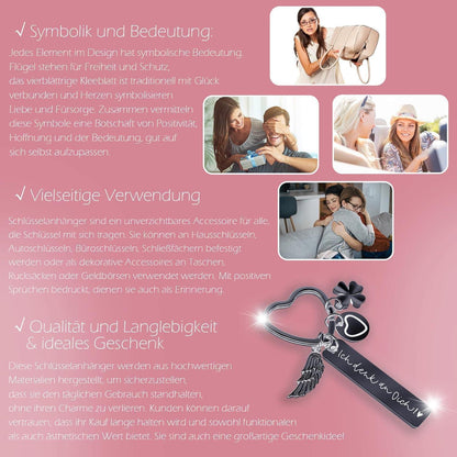 Herz Schlüsselanhänger personalisiert | Geschenk für Frauen & Mama