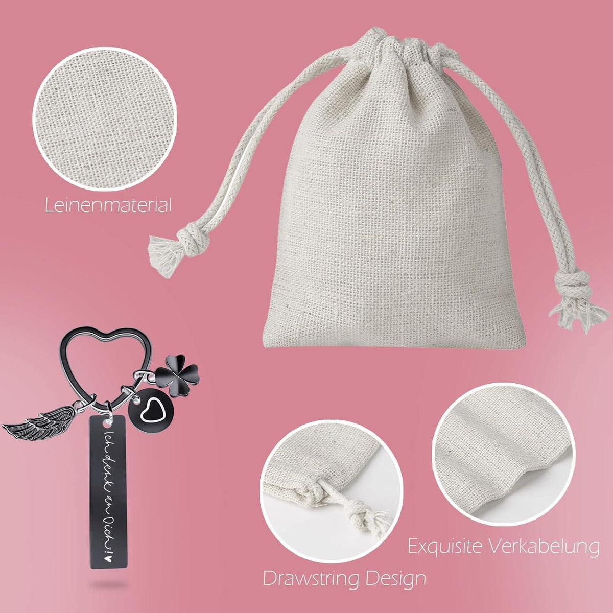Herz Schlüsselanhänger personalisiert | Geschenk für Frauen & Mama