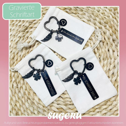 Herz Schlüsselanhänger personalisiert | Geschenk für Frauen & Mama