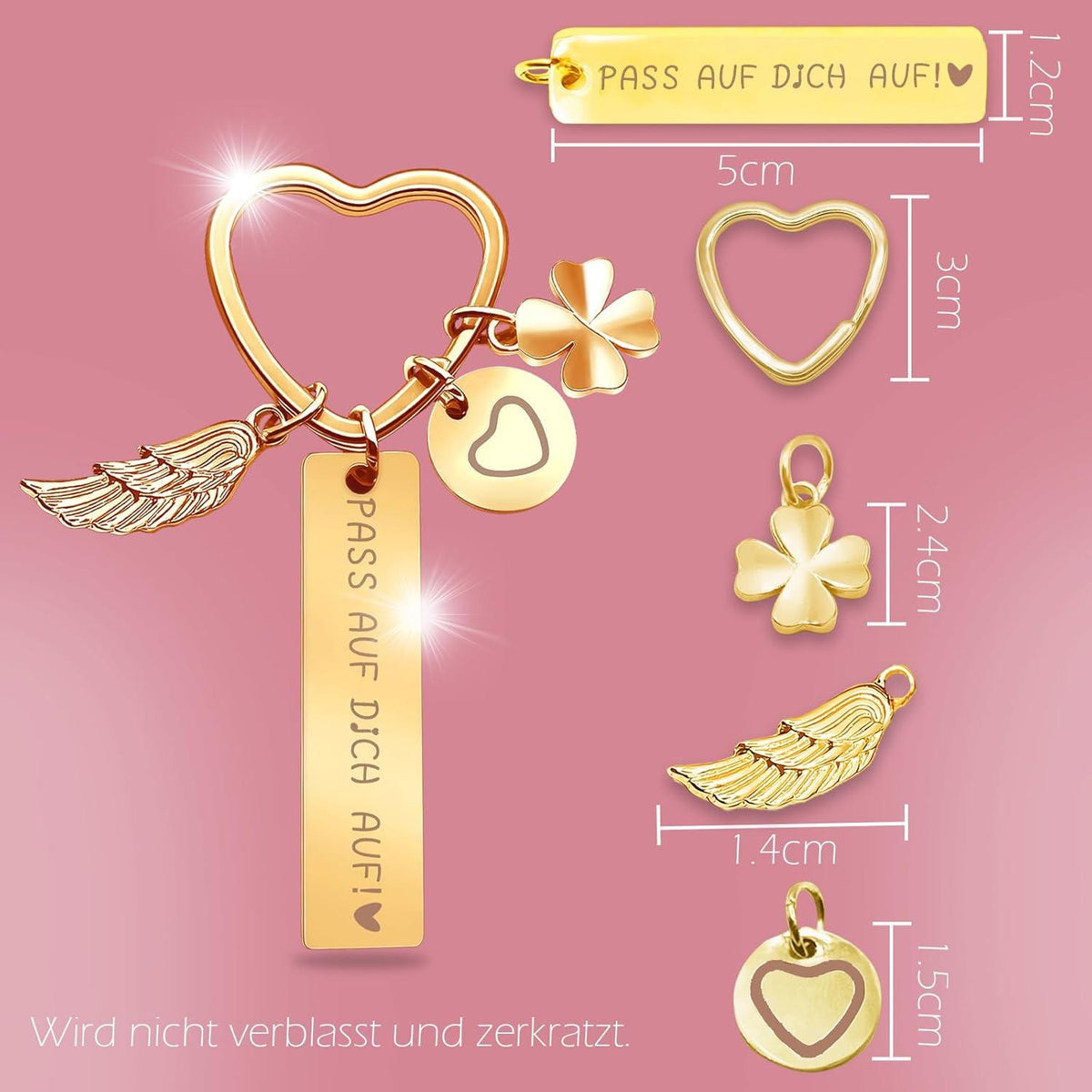 Herz Schlüsselanhänger personalisiert gravieren Geschenk Frauen