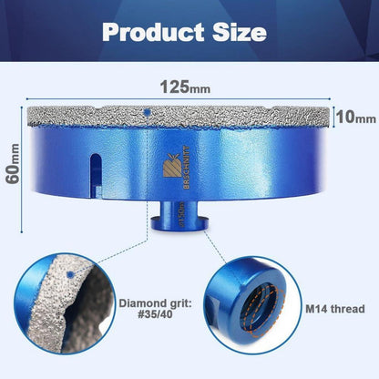 Diamant Fliesenbohrer 150mm M14 für Winkelschleifer