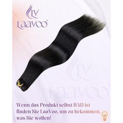 Echthaar Tressen 55cm – Haarverlängerung 100g Weft