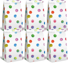 24er Pack Papiertüten Aufkleber Regenbogen Punkte Kindergeburtstag