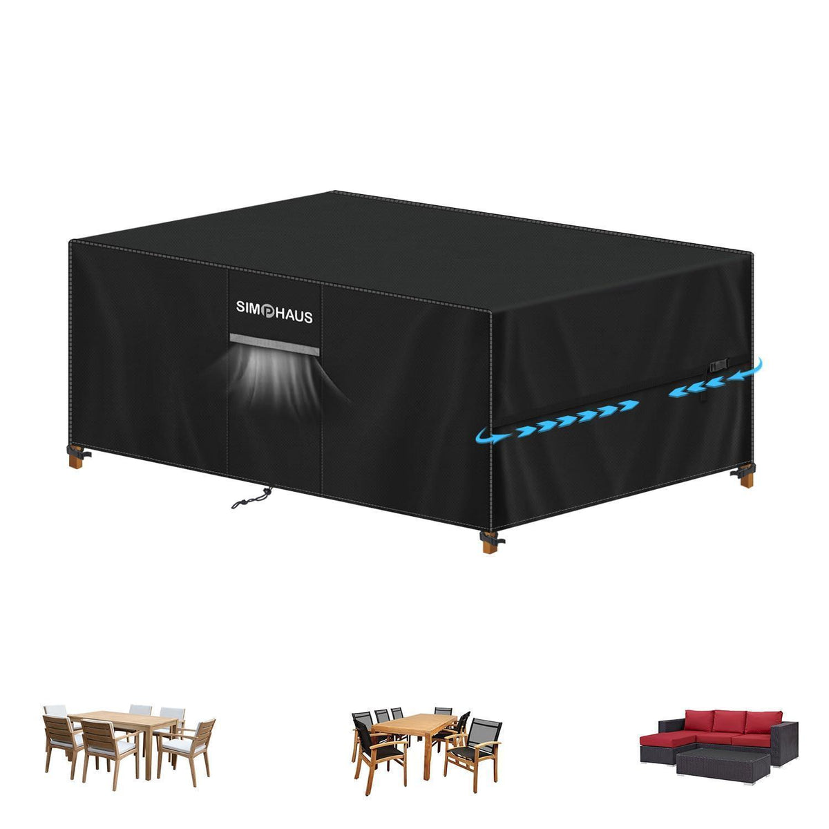 Gartenmöbel Abdeckung 160x90x75cm | Wasserdicht & UV-Schutz