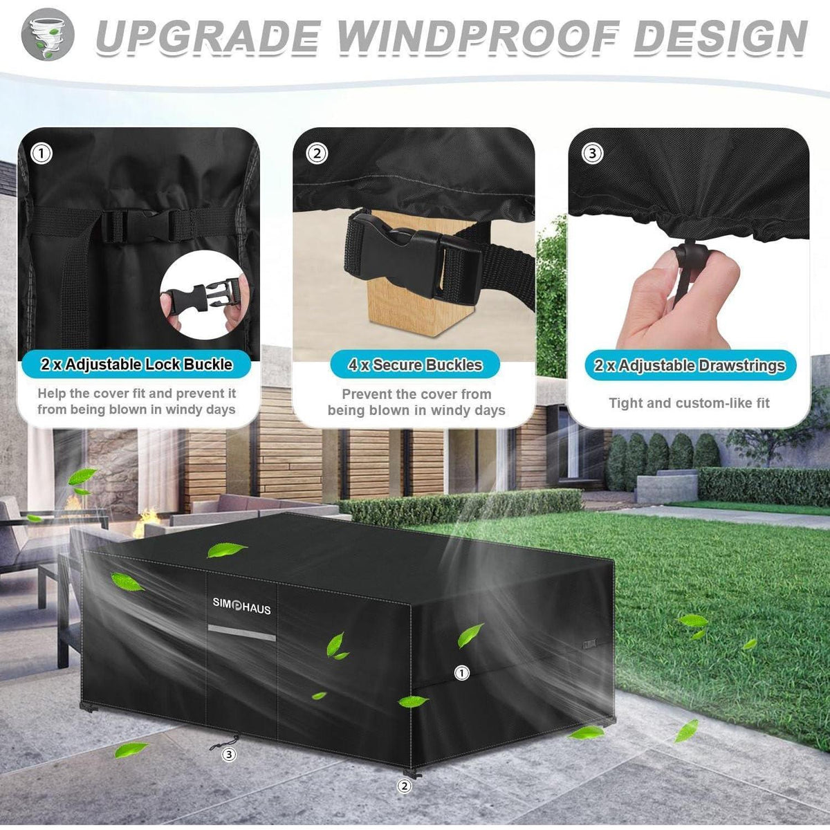 Gartenmöbel Abdeckung 160x90x75cm | Wasserdicht & UV-Schutz