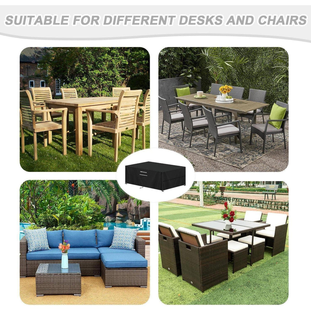 Gartenmöbel Abdeckung 160x90x75cm | Wasserdicht & UV-Schutz