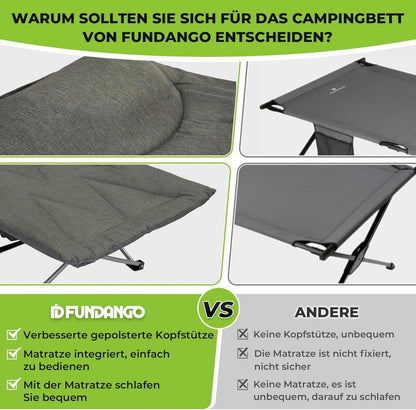 Feldbett Klappbar Matratze Seitentasche Camping Outdoor 190x67cm