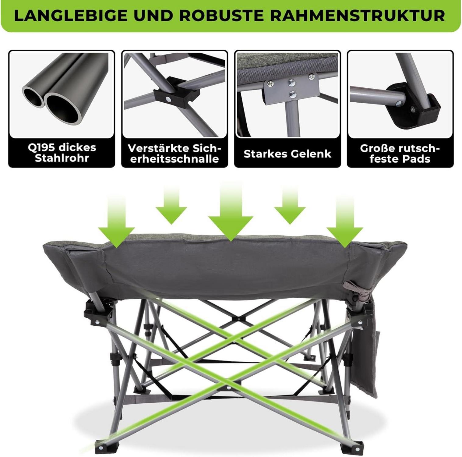 Feldbett klappbar mit Matratze Campingliege für Garten Angeln 190 x